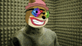 a cartoon of a dog wearing glasses and a hat