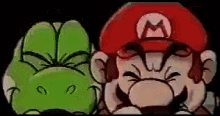 Mario Yoshi GIF - Mario Yoshi Surprise GIFs