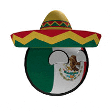 a mexican ball with a sombrero on it .