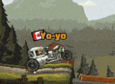 a cartoon drawing of a car with a canadian flag and the words yo-yo above it