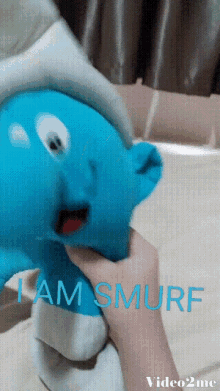 I Am Smurf Cute GIF - I Am Smurf Cute Stuffed Toy GIFs