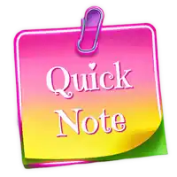 a colorful sticky note with the words quick note on it