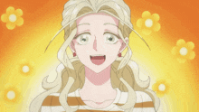a cartoon drawing of a woman with blonde hair