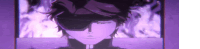 a close up of a person 's face with a purple background and a purple hat .