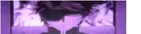 a close up of a person 's face with a purple background and a purple hat .