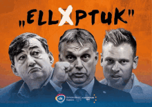 a poster with three men and the words " ellxptuk " on it