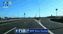 a highway with a sign that says mop sitno zachod