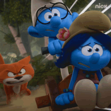 Being Chased Brainy Smurf GIF - Being Chased Brainy Smurf Smurflily GIFs