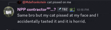 a screenshot of a chat with a npp contractor