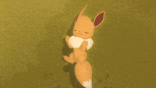 a couple of cartoon animals laying on a grassy field