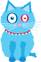 Surprised Blue Cat Sticker - Surprised Blue Cat Whattt Stickers