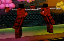vanted freddy and mana are standing next to each other in a video game