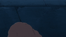 a drawing of a person 's face is shown in a blue background
