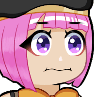 a cartoon drawing of a girl with pink hair