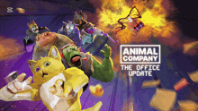 a poster for animal company the office update with cartoon characters