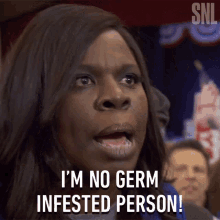 Im No Germ Infested Person Leslie Jones GIF - Im No Germ Infested Person Leslie Jones Saturday Night Live GIFs