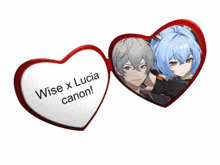 wise x lucia canon is written on a red heart