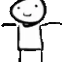 a pixel art drawing of a cartoon character with headphones .