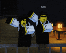 two cartoon characters with the name sven on the bottom left