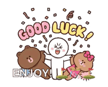 Good Luck Cony And Brown GIF