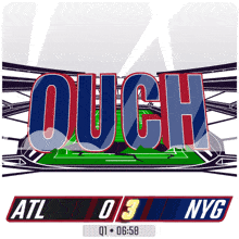 a scoreboard for a football game between nyg and atl