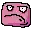 a pixel art illustration of a sad face with tears coming out of its eyes .