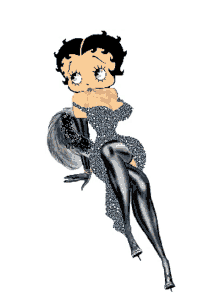 betty boop lounged in grey glitter and latex long gown long dress