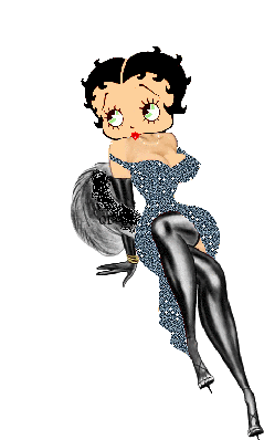 Betty Boop Lounged In Sticker - Betty Boop Lounged In Grey Glitter And Latex Stickers