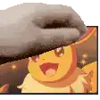 a pixel art of a cat putting a hat on eevee .