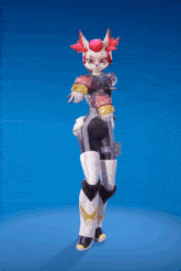 a cartoon character with red hair and white pants