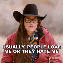 Usually People Love Me Or They Hate Me Sarah Foti GIF - Usually People Love Me Or They Hate Me Sarah Foti Ultimate Cowboy Showdown GIFs