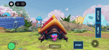 a screen shot of a video game with a menu button