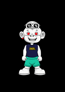 a cartoon character with a shirt that says zhot