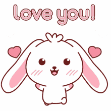 love heart love you rabbit