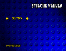 a blue background with circles and the words sprache wahlen