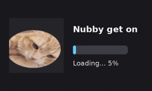 a picture of a cat and the words nubby get on loading 20 %