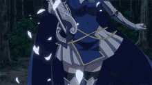 a woman in armor holds a sword in her hand