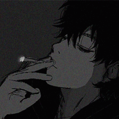 Anime Gifs — 1-900-aesthetics: Smoking in the rain??? Metal.