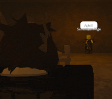 a video game character says / chill seventeen mge in a speech bubble