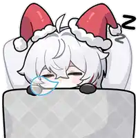 a cartoon of a person wearing a santa hat sleeping in a bed .