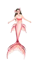 a cartoon of a mermaid with a pink tail