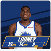 a golden state warriors player named looney has 13 points and 14 rebounds