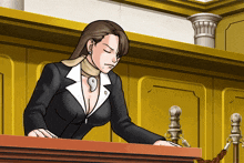Ace Attorney Mia Fey GIF - Ace Attorney Mia Fey Desk Slam GIFs