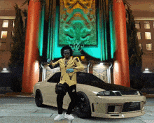 a man is standing in front of a car with a license plate that says ncr - 88