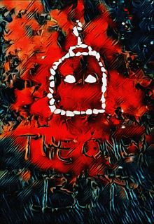 a painting of a smiley face with the words the burton on the bottom