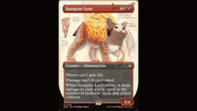 a card that says ' sunshine lynx ' at the top of it