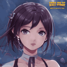 a picture of a girl with the words shiba inu of wall street on the bottom