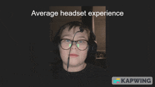 a picture of a boy wearing headphones with the words average headset experience above him