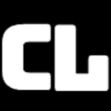a white logo on a black background that says cl