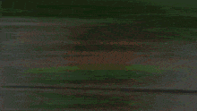 a painting of a river with a green background